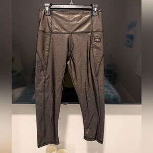 PINK Victoria's Secret Shimmering Gold Metallic Leggings